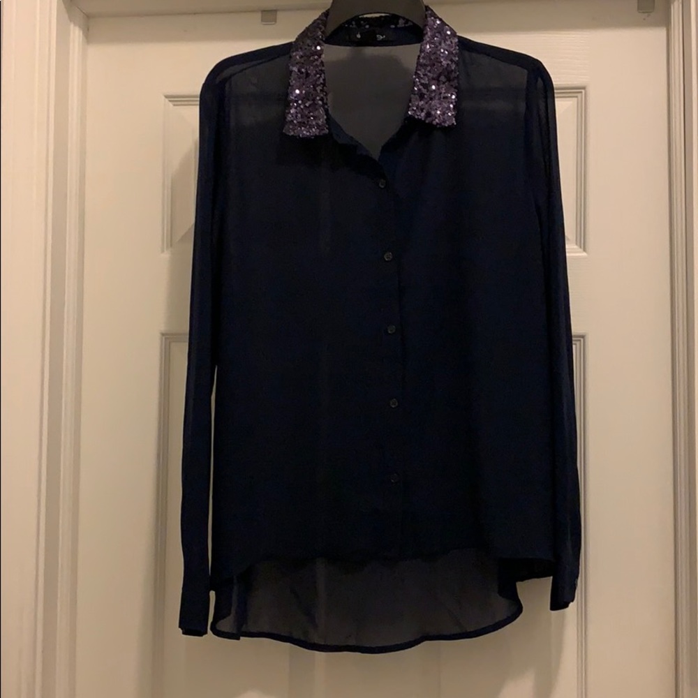 NWOT F21 Blouse w/ sequin collar